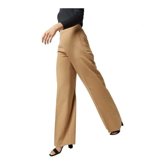 Ann Mashburn Hutton Camel Hair Flannel Pants Size 6 Camel